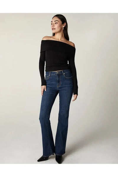 Janet Mid Rise Flare - Coldwater Wash