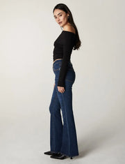 Janet Mid Rise Flare - Coldwater Wash