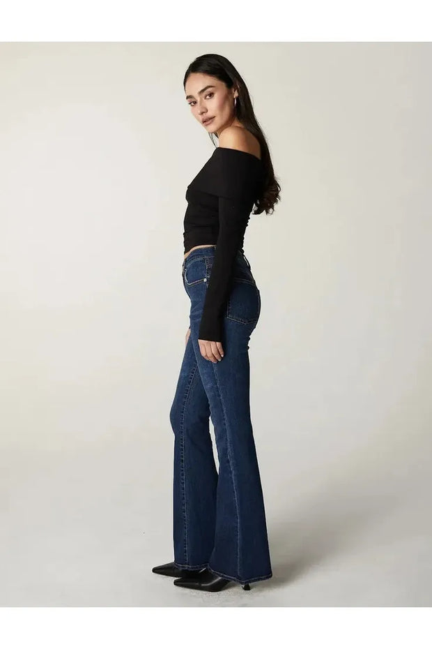 Janet Mid Rise Flare - Coldwater Wash