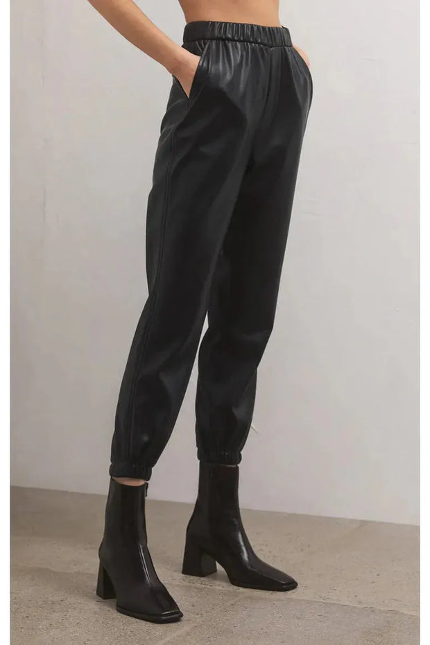 Lenora Faux Leather Jogger