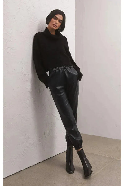 Lenora Faux Leather Jogger
