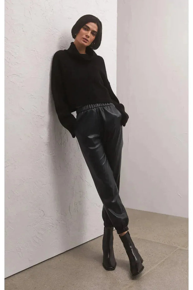 Lenora Faux Leather Jogger