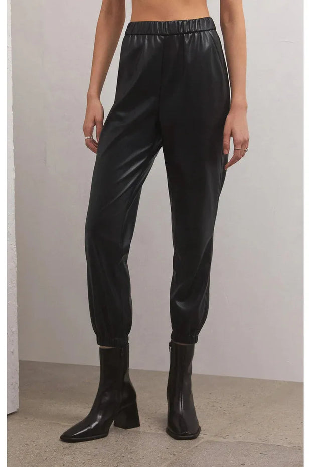 Lenora Faux Leather Jogger