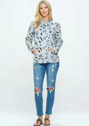 Musical Print Hoodie