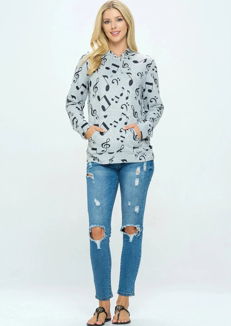 Musical Print Hoodie