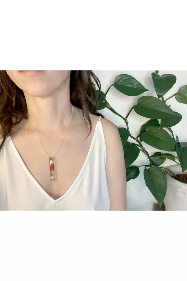 Long Skinny Wallpaper Necklace